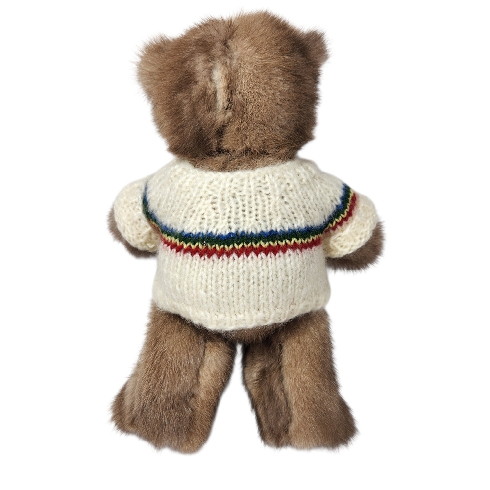 Vintage Real Mink Fur Teddy Bear in Knitted Sweater Rare Small Excellent Cond - Picture 8 of 11
